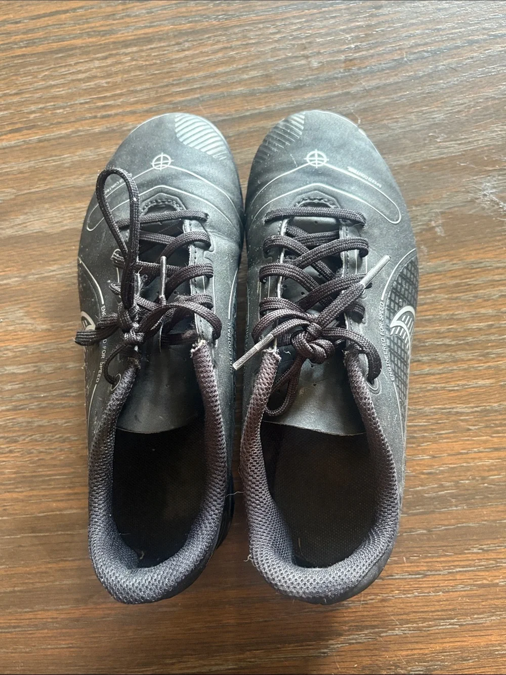 Nike Kids Black Soccer Cleats with White Swoosh